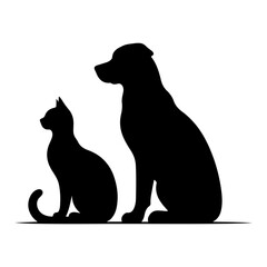 Dog and Cat Silhouette clipart vector