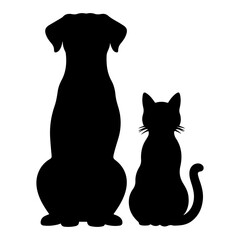 Dog and Cat Silhouette clipart vector