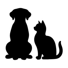 Dog and Cat Silhouette clipart vector