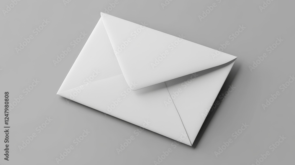 Poster white open and closed blank letter envelop mockup. 3d realistic design of paper mail mock up. isolat