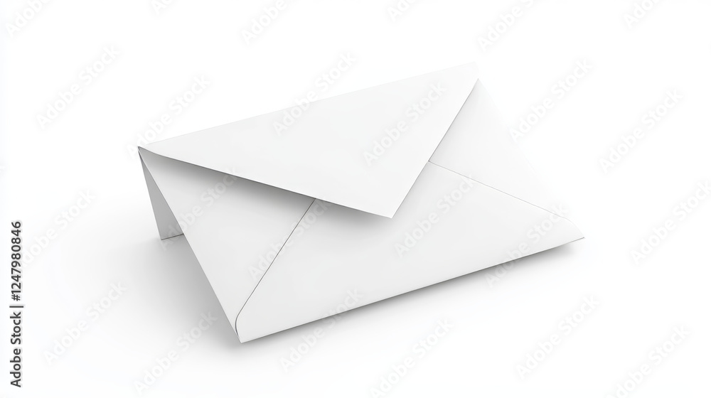 Aufkleber white open and closed blank letter envelop mockup. 3d realistic design of paper mail mock up. isolat