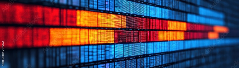 Poster digital signal patterns technology lab graphic design nighttime close-up data visualization trends