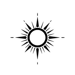 Black-and-white sunburst radiating from a central circle, offering a minimalist and elegant aesthetic.