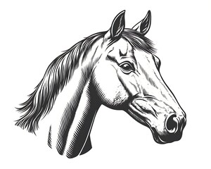 Vintage horse head portrait