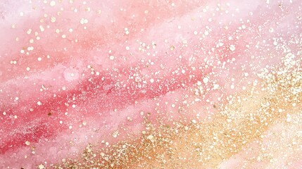 Fototapeta premium Pink and Gold Glitter Abstract Watercolor Texture Background