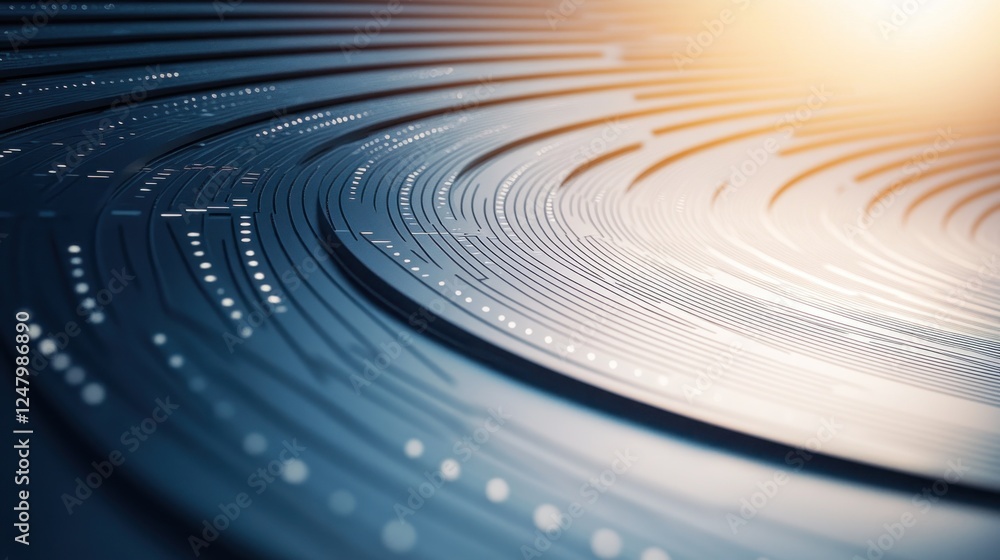 Poster abstract circular technology background with glowing light.