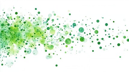 Monochrome Green Dots on White Canvas, a vibrant display of randomly scattered green dots creating an engaging visual contrast on a clear background