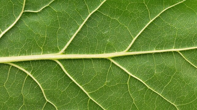 A close-up image of a green leaf showcasing its intricate veins and texture.