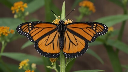 Obraz premium butterfly on a yellow flower