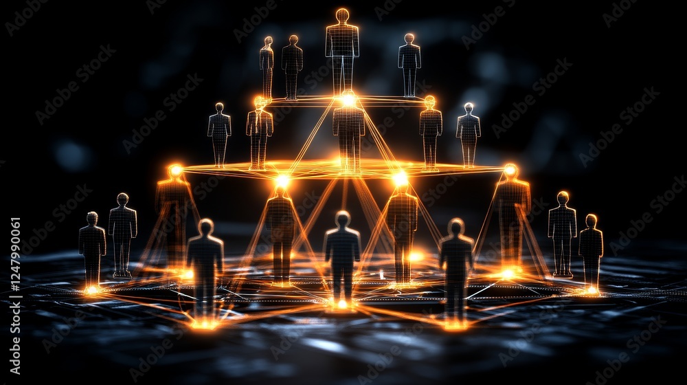 Aufkleber global network interconnection illuminated figures synergy abstract