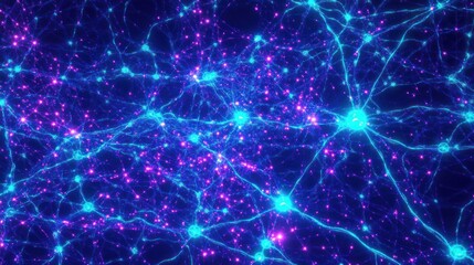 Naklejka premium Neural Network Connection: A Visually Stunning Depiction of Brain Activity