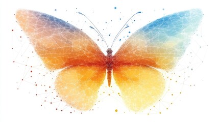 Fototapeta premium Colorful abstract butterfly illustration.