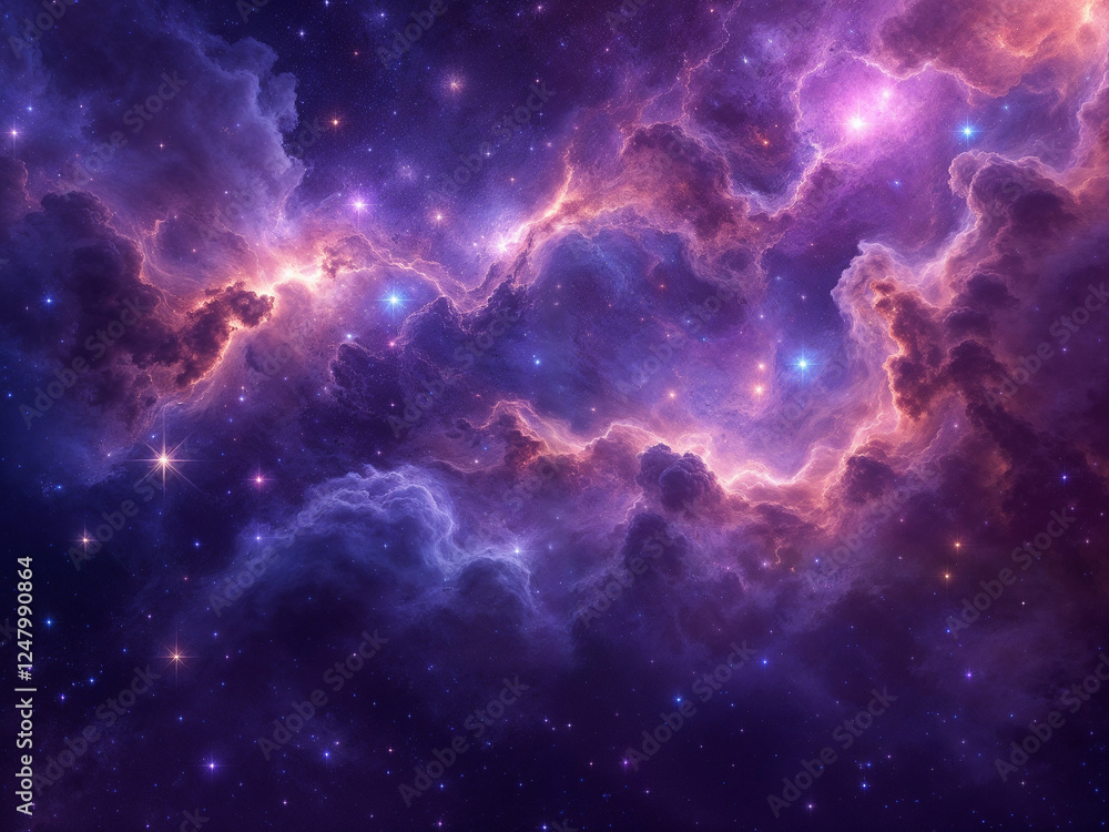 Wall mural nebula shines brightly creating a colorful cosmic cloud in deep outer space