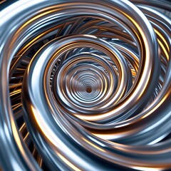 The text describes a spiral pattern of metallic tubing in a twisting perspective view.