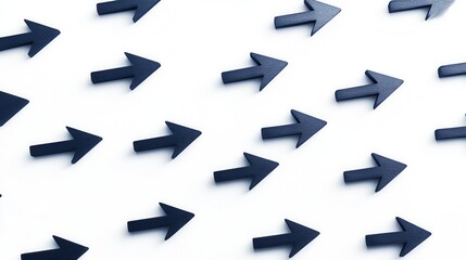 Fototapeta premium Directional Arrows in Dark Blue on White Background, Thin Design, Transparent PNG for Versatile Use, Ideal for Digital Projects