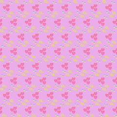 Seamless pattern hearts pink