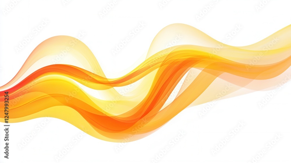 Poster vibrant gradient flames in orange and yellow, dynamic design element with transparent background, id