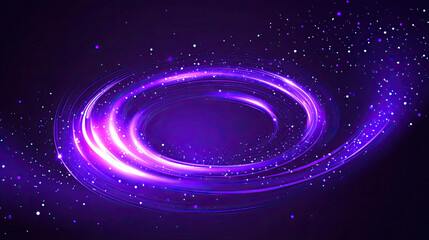 Obraz premium Purple Spiral Galaxy with Stars in Outer Space