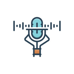 Color illustration icon for audio