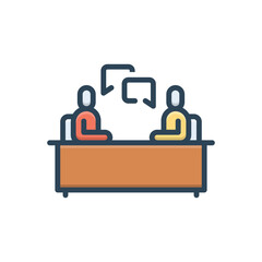 Color illustration icon for conversation