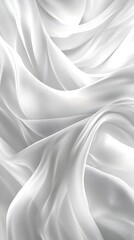 Obraz premium White silk fabric drapes, elegant waves, background blur, design use
