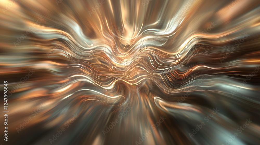 Poster abstract fluid flow: a captivating abstract design featuring a mesmerizing flow of liquid metal, shi