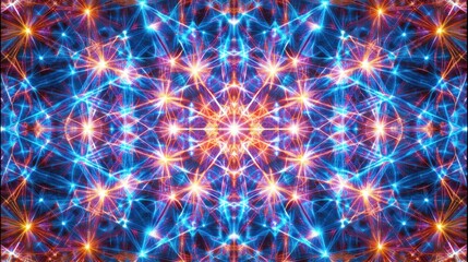 Fototapeta premium Radiant Fractal Mandala: Celestial Energy Burst