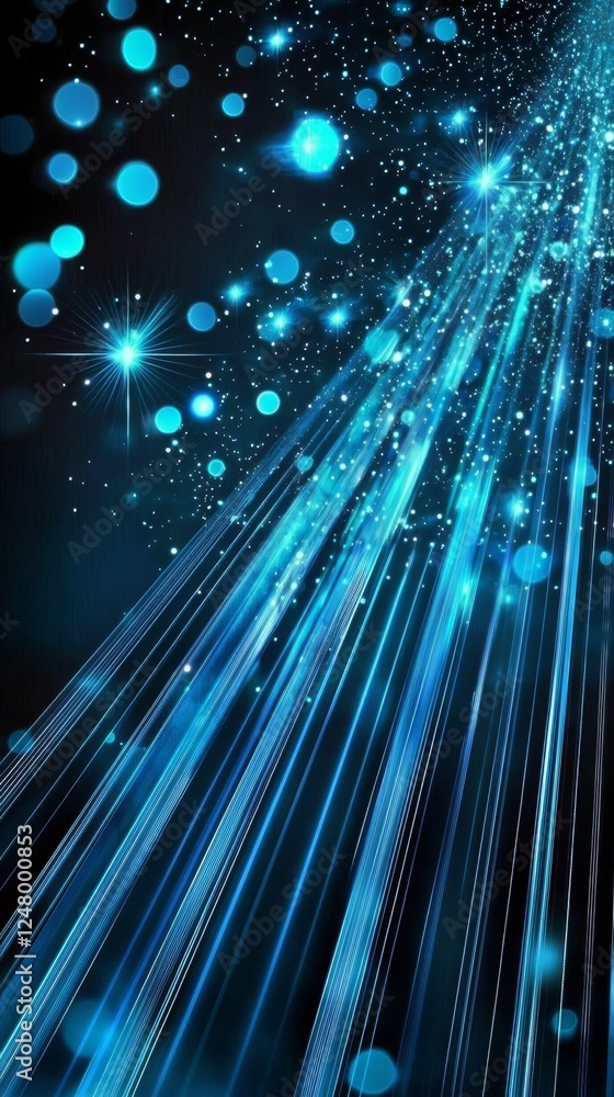Poster a captivating blue line serves as a backdrop for advanced meteor technology.