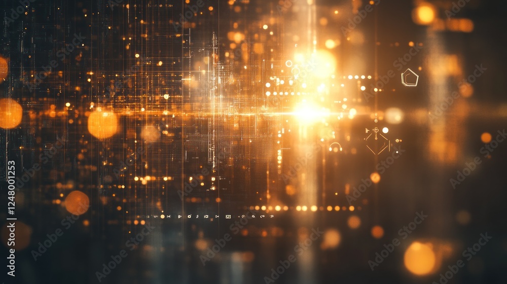 Aufkleber abstract glowing digital data stream background.