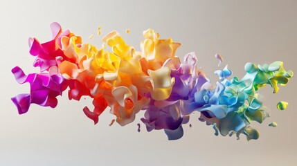 Colorful Abstract Swirl of Paint in Vibrant Flowing Design