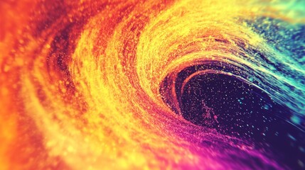 Abstract colorful vortex of light and particles swirling into a mesmerizing cosmic tunnel A visual representation of energy and flow