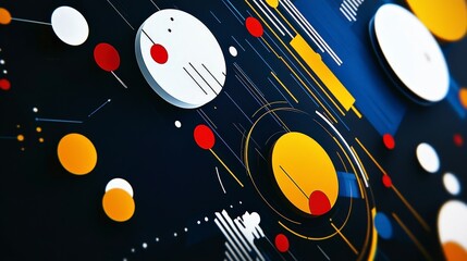 Abstract Digital Art with Geometric Shapes and Bright Colors