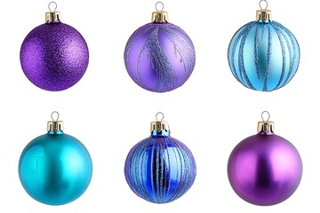 Colorful Christmas Balls on White Background