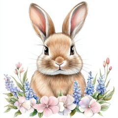 Charming Watercolor Art Featuring a Rabbit