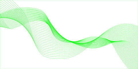 Abstract flowing green wave line design with smooth curves dynamic movement and modern aesthetic ideal for digital backgrounds creative projects presentations and stylish graphic composition.