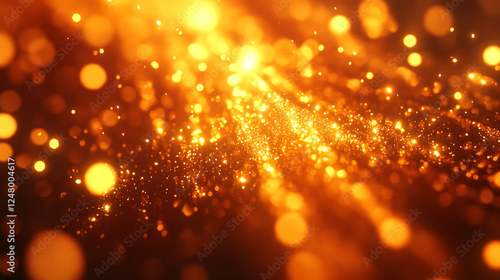 Poster abstract gold vertical flare line with glow effect background. magic particle burst with light beam 