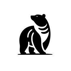 Black bear silhouette, minimal and clean style, standing. Vector design of an animal.