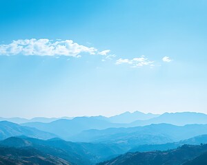 Obraz premium Mountain range, scenic view, clear sky, peaceful