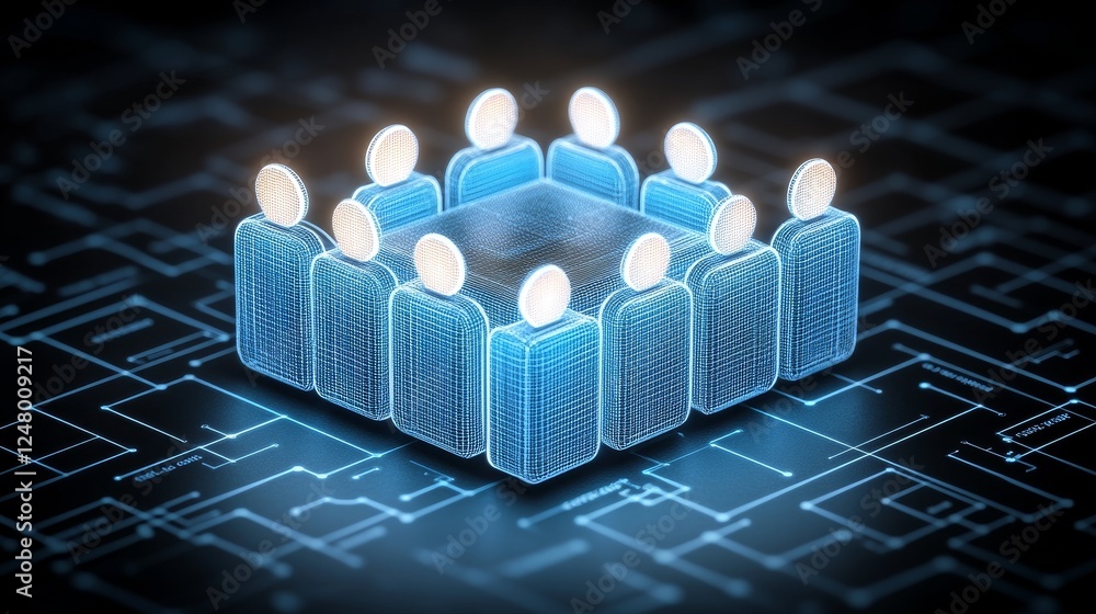 Poster digital collective: networked individuals forming a luminescent data cube