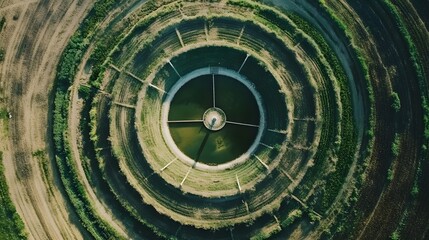 Obraz premium Green spiral design, abstract circular patterns, modern art influence, showcasing depth and movement, ideal for creative projects.