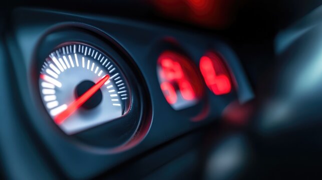 Red Needle Gauge in a Dark Interior - Powered by Adobe