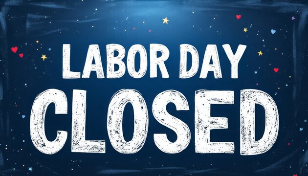 Labor Day Closed Sign Chalkboard Design