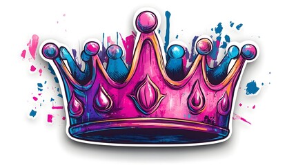 Colorful Intricate Crown with Abstract Floral and Geometric Patterns