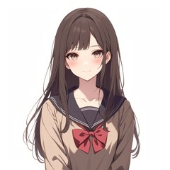 アニメ調の美少女の切り抜き用素材