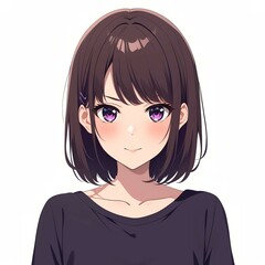 アニメ調の美少女の切り抜き用素材