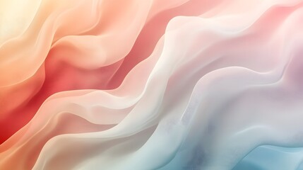 Obraz premium Soft Pastel Gradient Waves and Flowing Curves Abstract Background