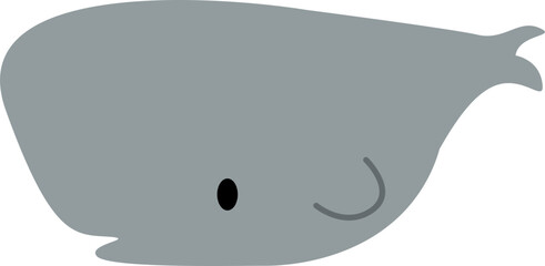 Cute Whale Illustration Element Set