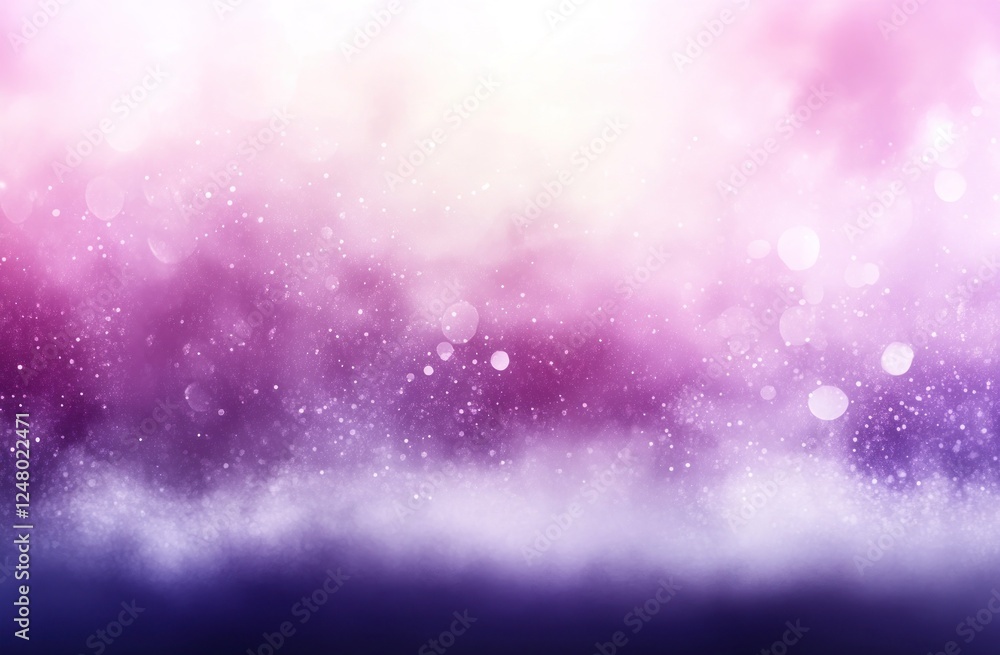 Poster abstract purple and pink bokeh background with glowing particles and soft light.
