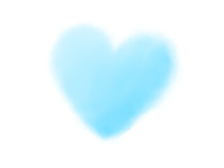 水彩・シンプル・ふんわり水色のハートのイラスト