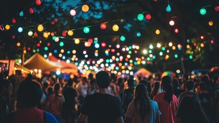 Night Market Festivities: A vibrant celebration under the twinkling lights
